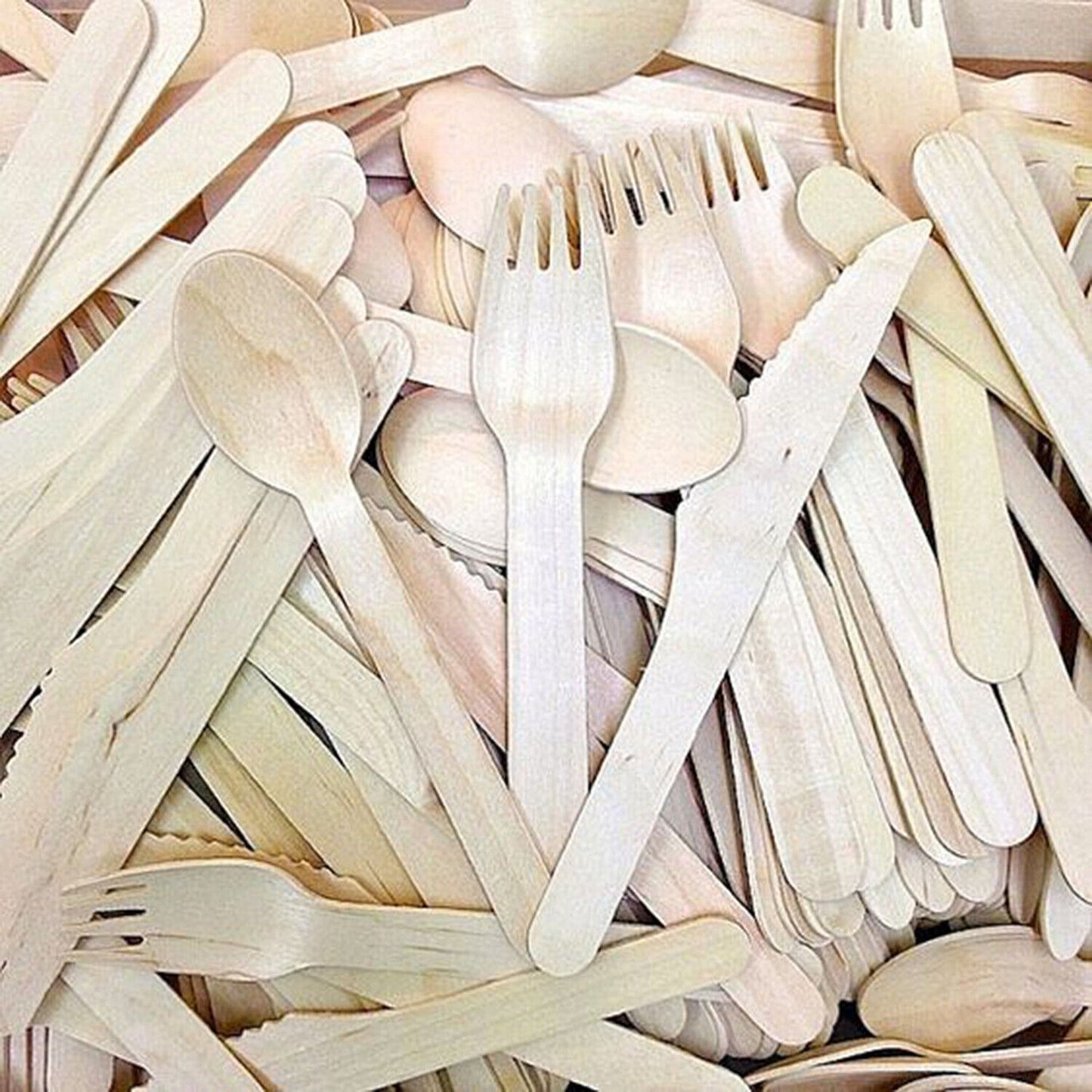 Eco-Friendly Disposable Wooden Cutlery Set Knives Forks Spoons