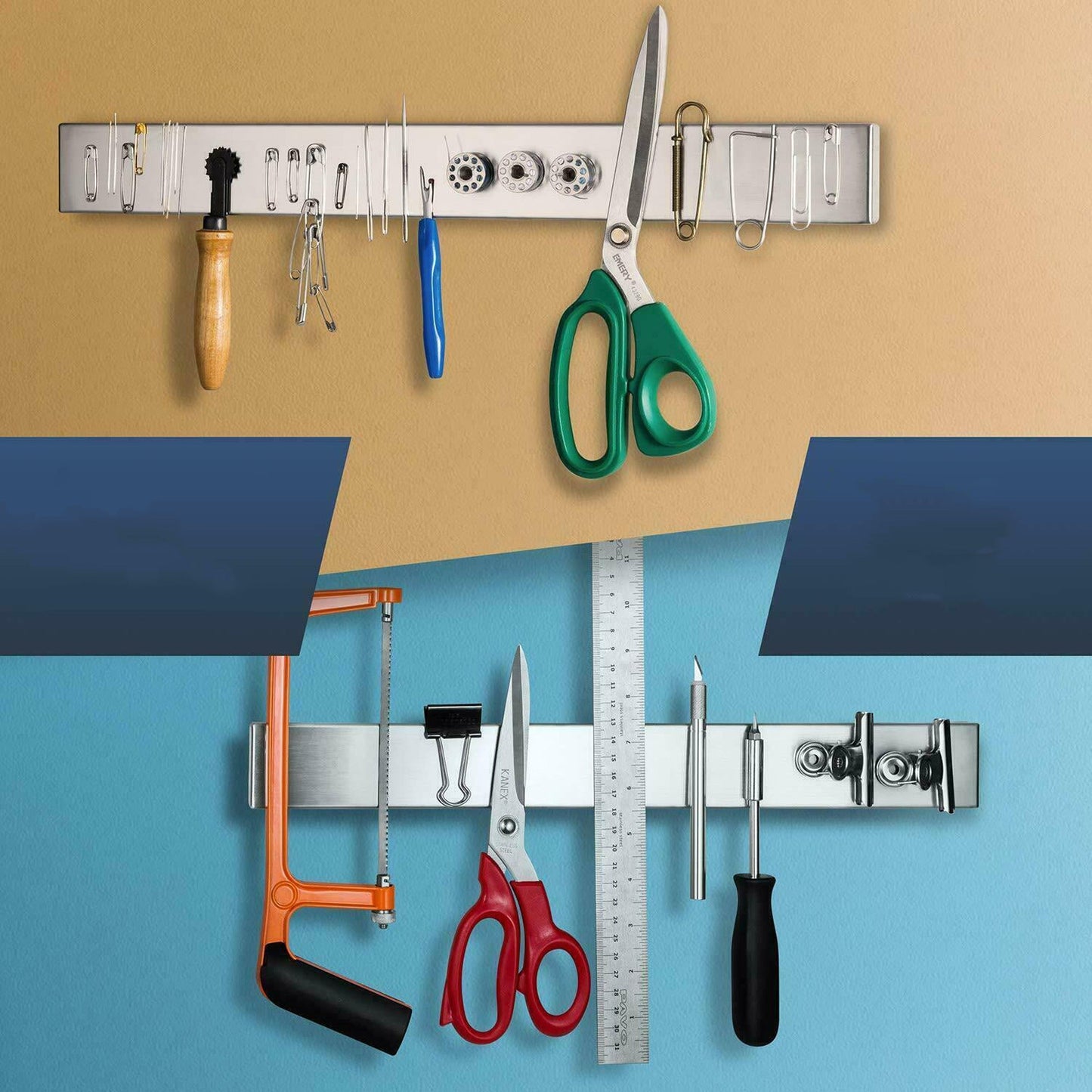 Magnetic Knife Strip Storage Self-Adhesive Holder for Kitchen Utensils