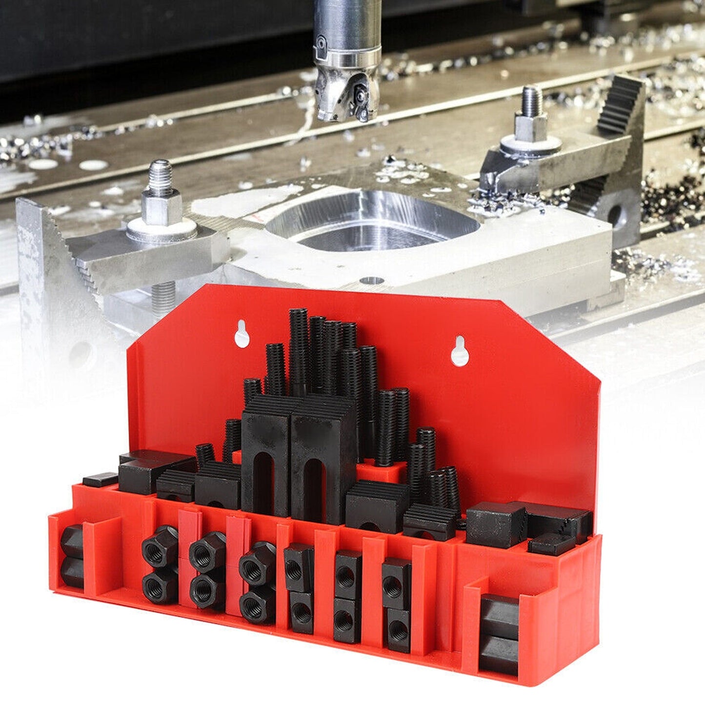 58pcs Lathe Milling Machine Clamping Set M10 T-Slot Clamp Kit