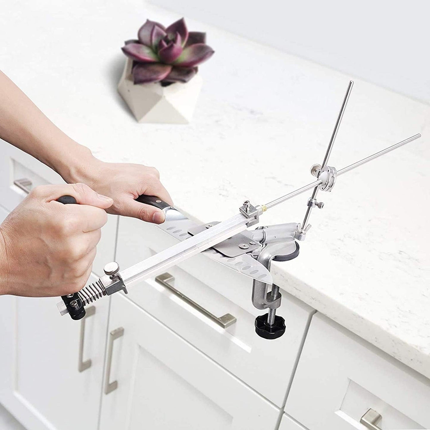 Sharpening System for Knives Edge Sharpener with 4 Stones Kit