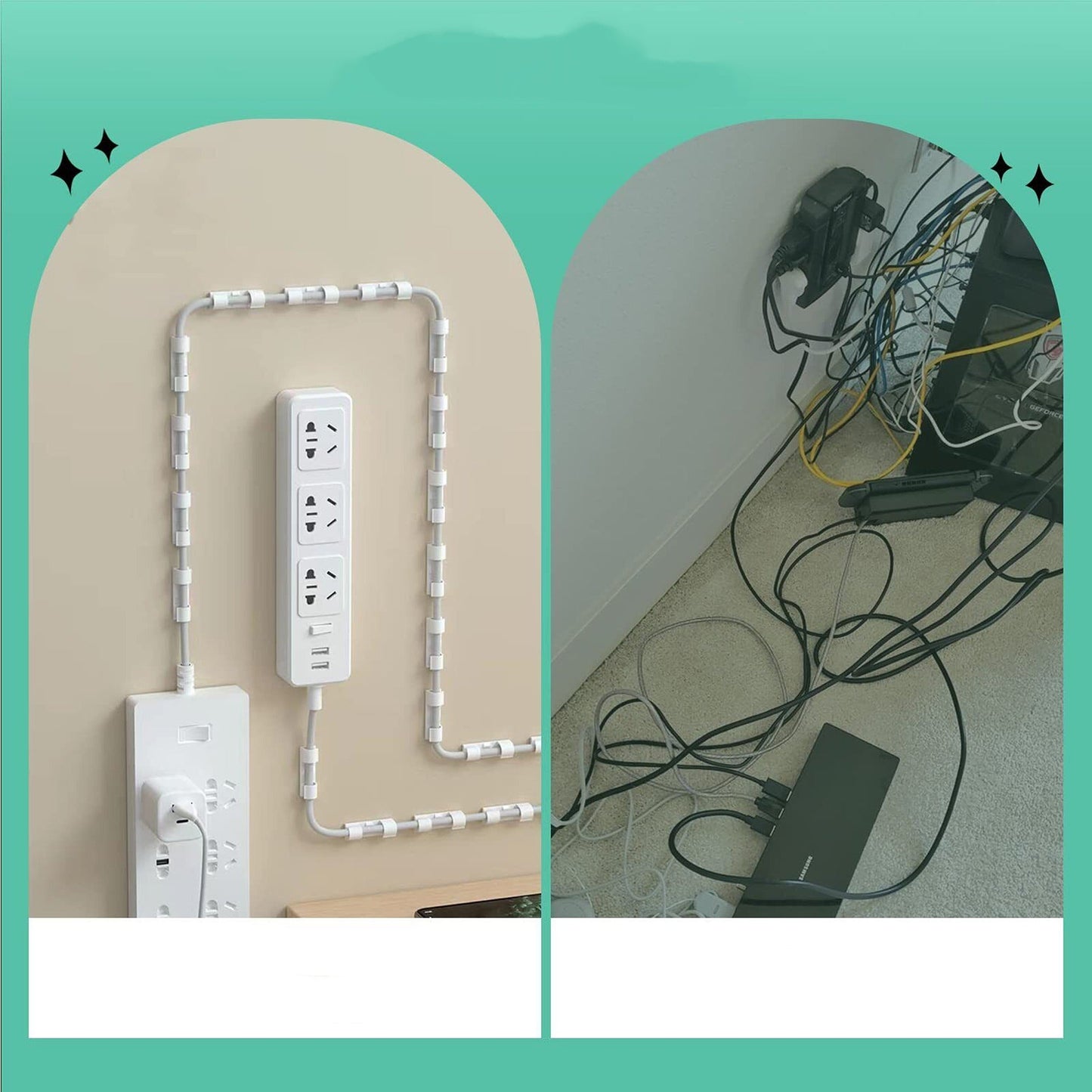 4pcs Wall Desk Socket Fixer Self-Adhesive Holder