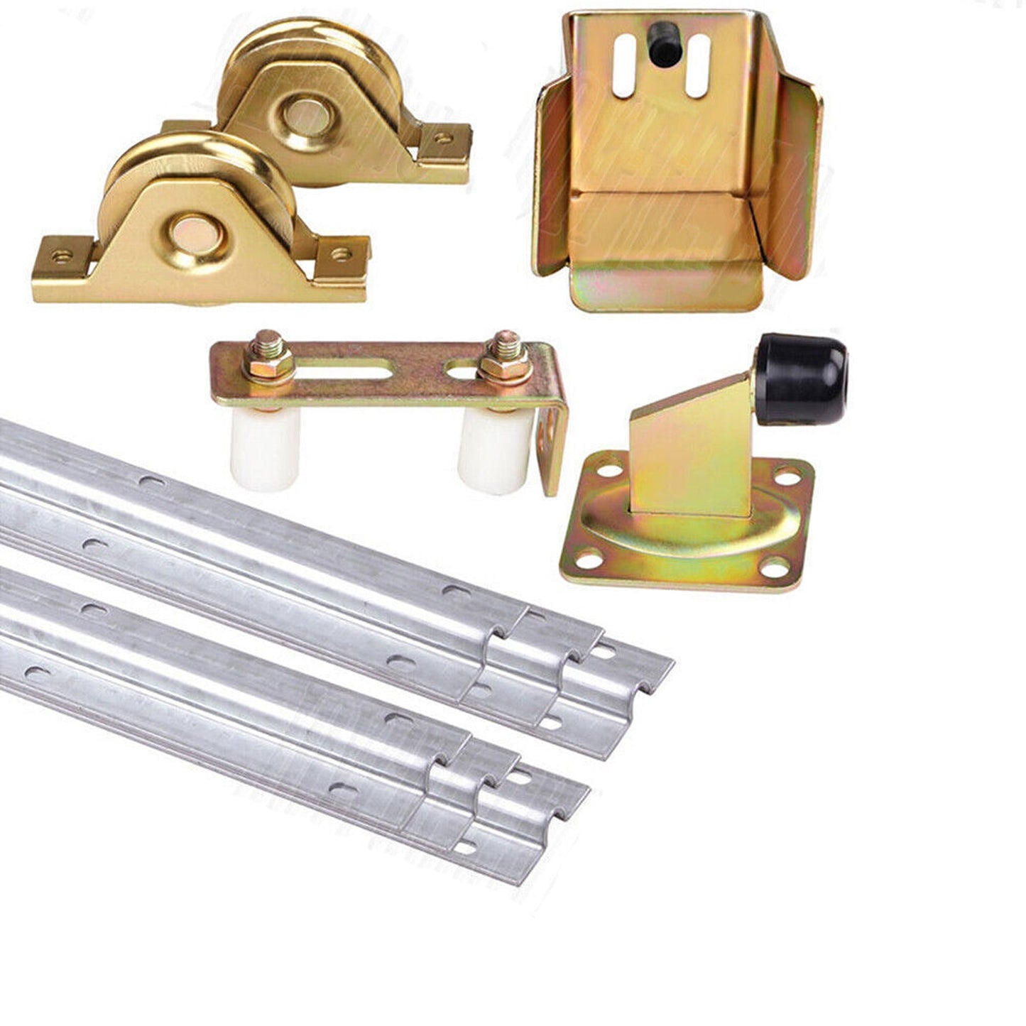 Steel Hardware Kit for Sliding Gate with Wheels Track Keeper Roller Guide
