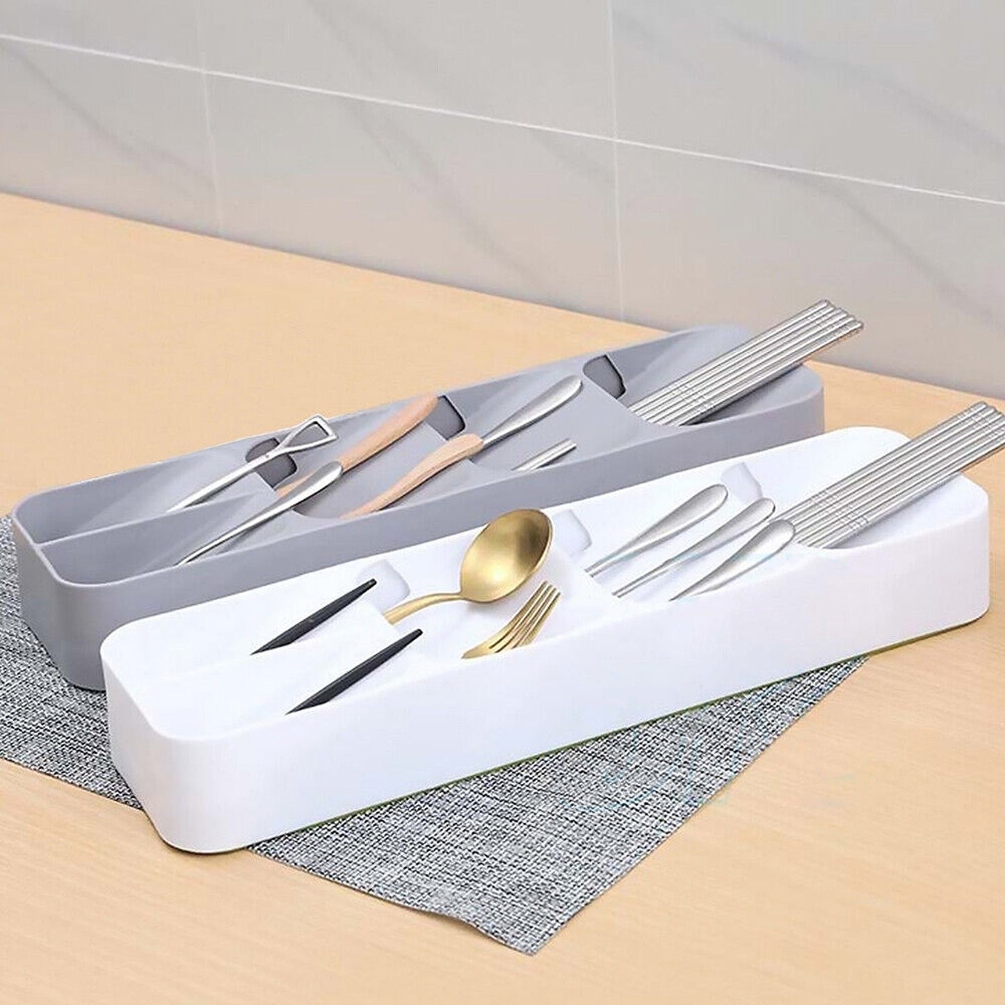 Kitchen Drawer Cutlery Organiser Tray Divider for Utensils