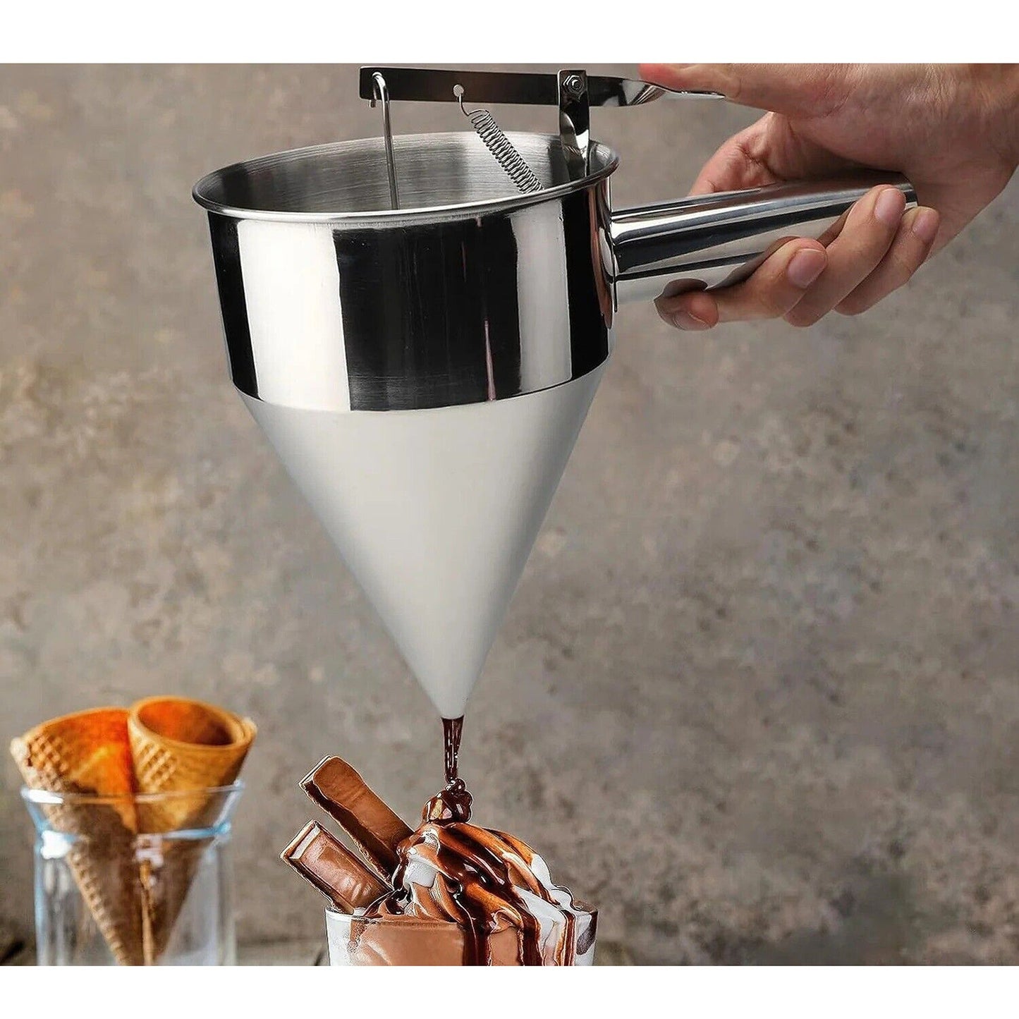Stainless Steel Batter Funnel for Pancakes Cupcakes and Waffles