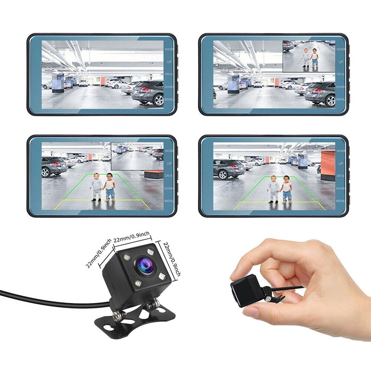4in Screen Dual Lens 1080P HD Car DVR Dash Camera
