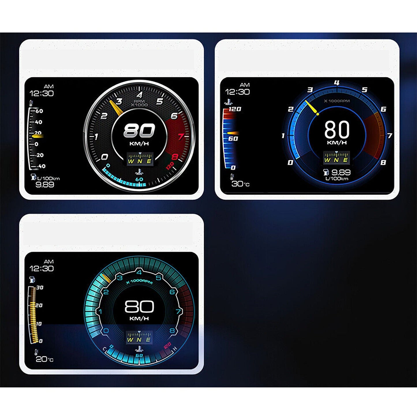 Smart OBD2 and GPS Car Gauge Digital HUD Display with Speedometer and Turbo