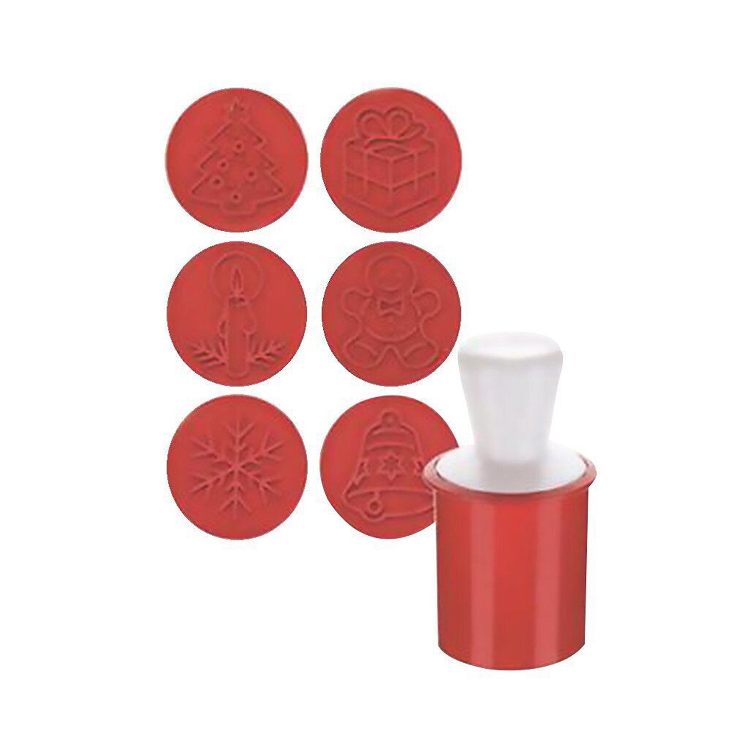 6pcs Christmas Cookie Stamp Set with Interchangeable Patterns