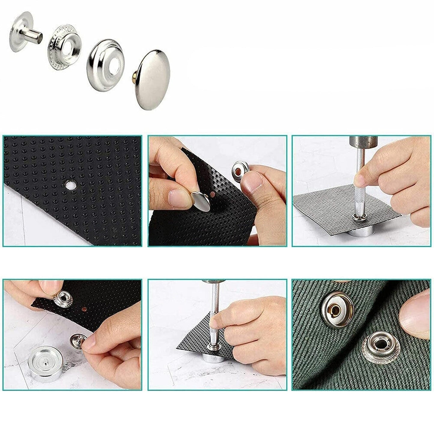 Snap Fastener Kit for Marine Boat Canvas Stainless Steel Press Studs
