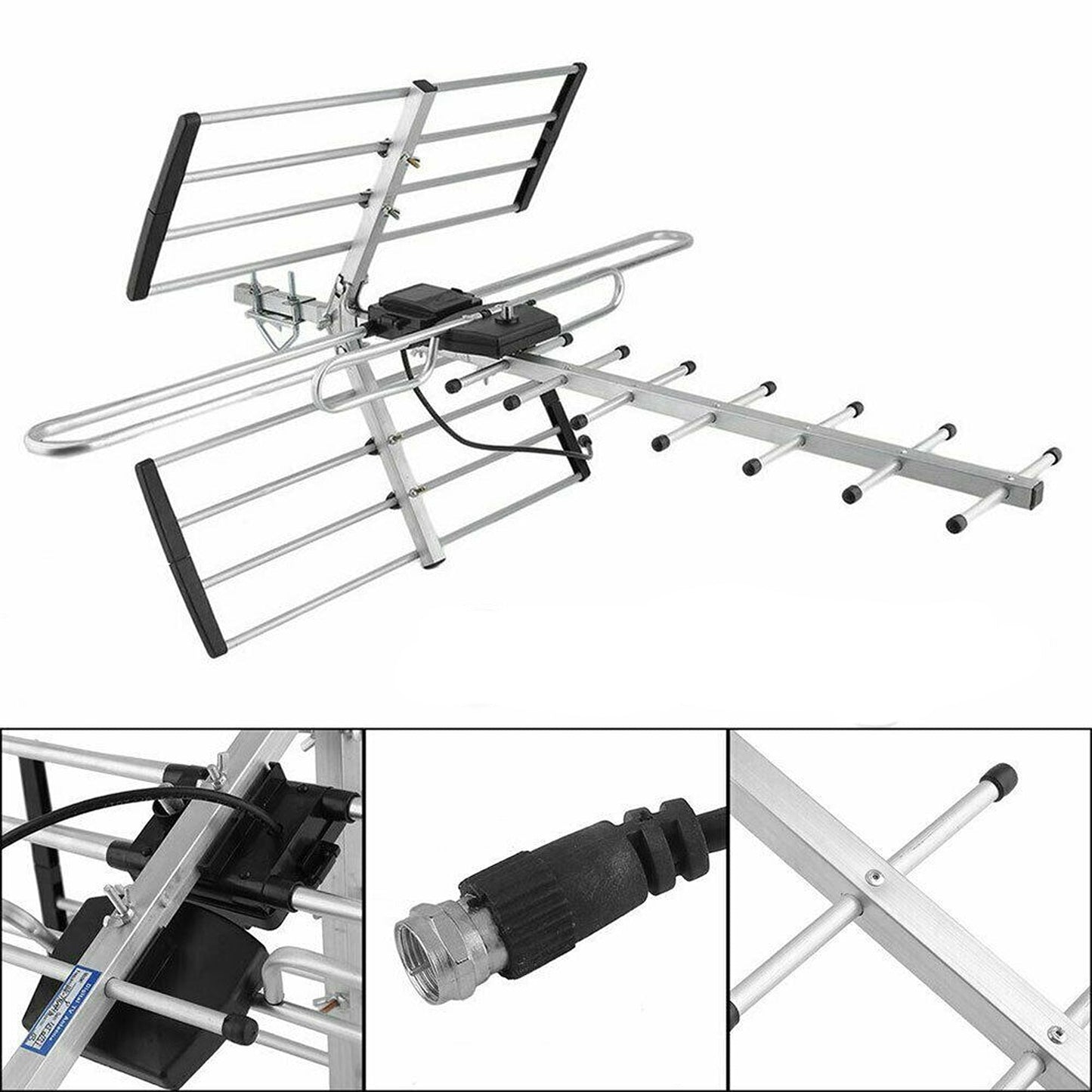 UHF VHF FM Outdoor Digital TV Antenna Signal Amplifier Booster