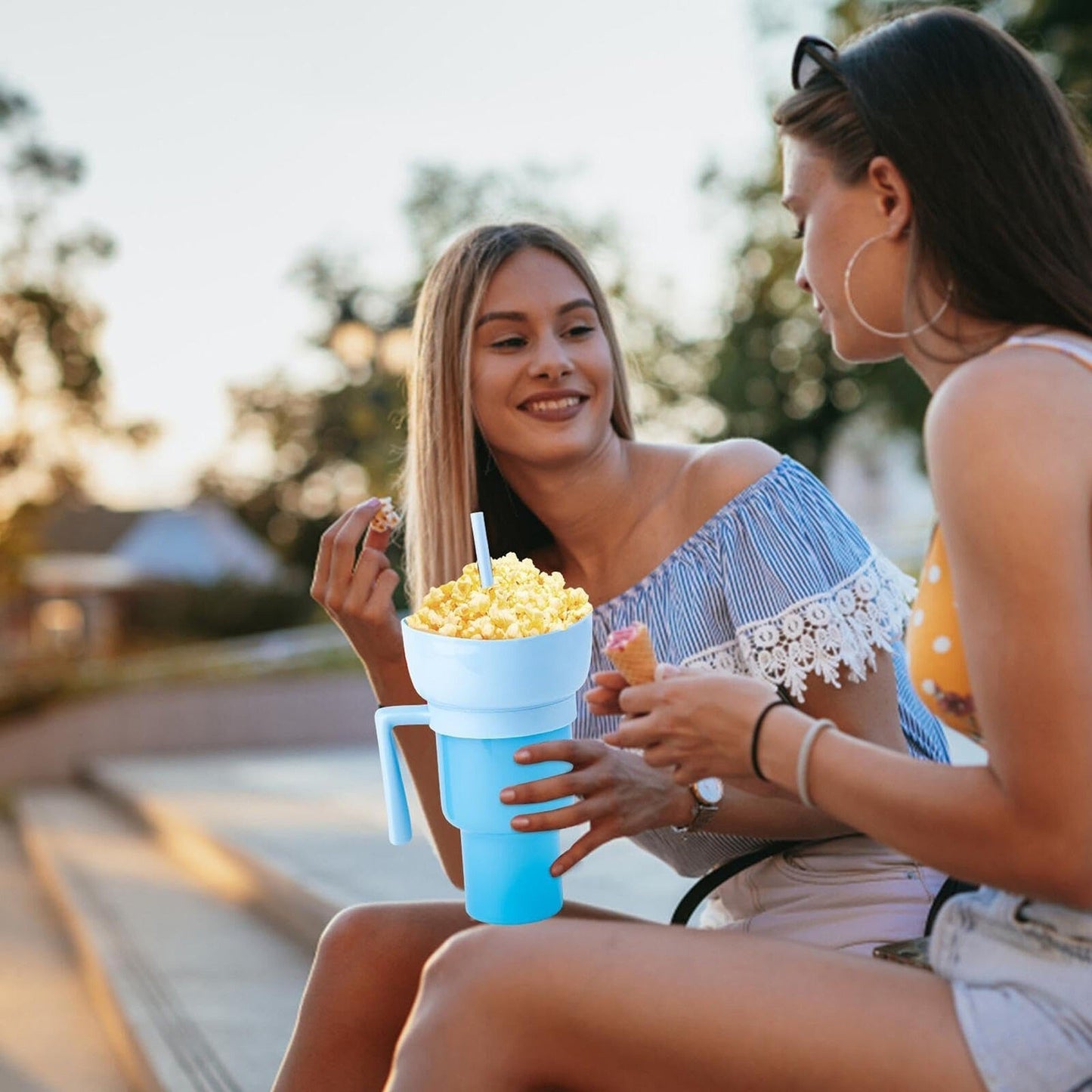 Multifunctional Stadium Tumbler Popcorn Snack Cup 1000ml