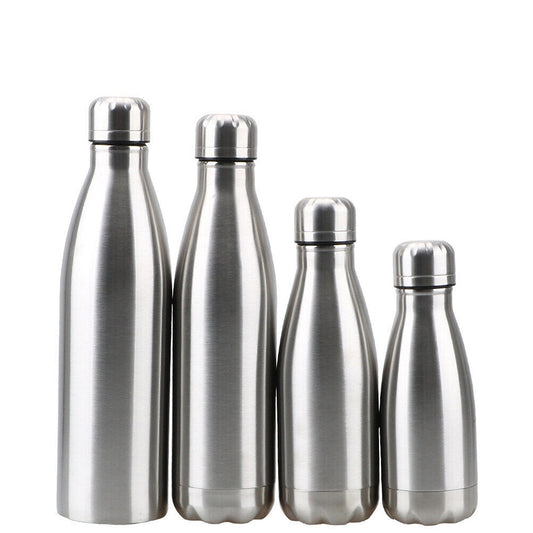 Double Wall Insulated Stainless Steel Water Bottle Sports Drink Flask