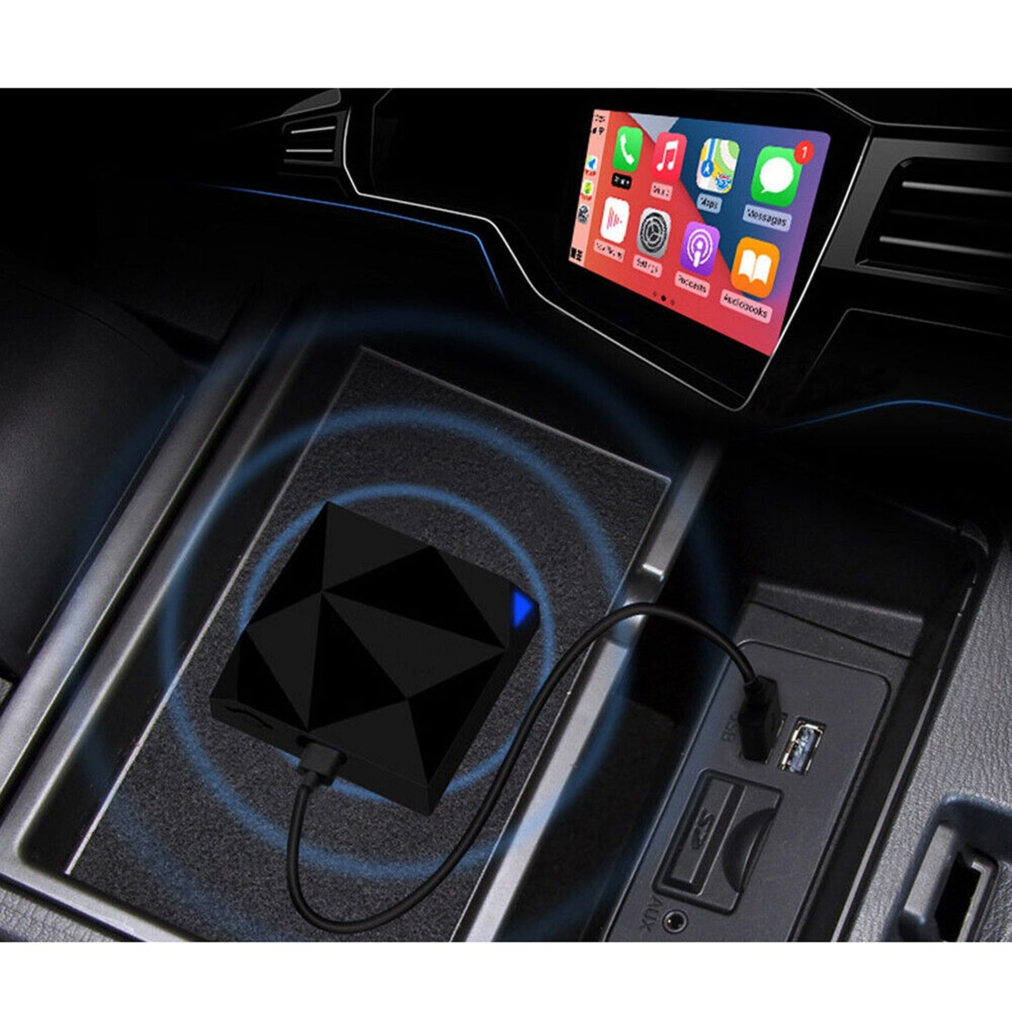 Wired to Wireless CarPlay Adapter High-Speed Connection for Apple iOS Devices