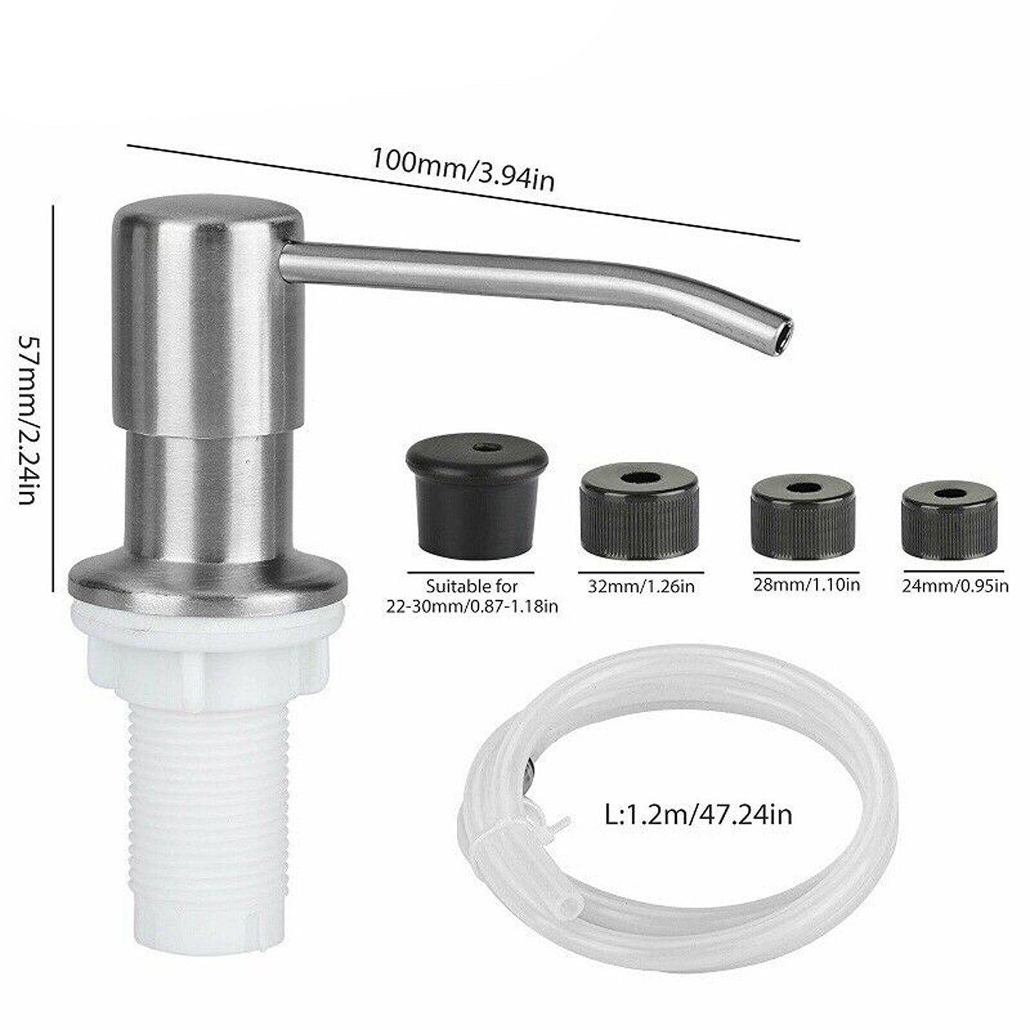 Kitchen Sink Soap Dispenser with Extension Tube Kit for Hand Pumps