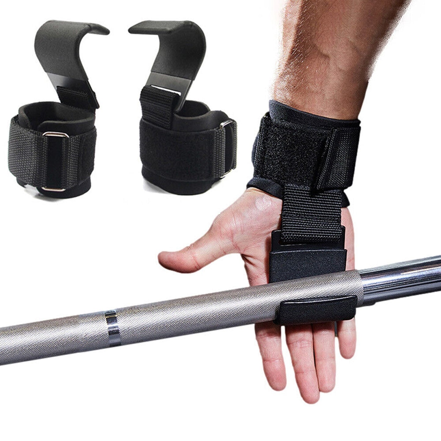 2pcs Bodybuilding Gym Straps for Muscle Training and Weight Lifting Support