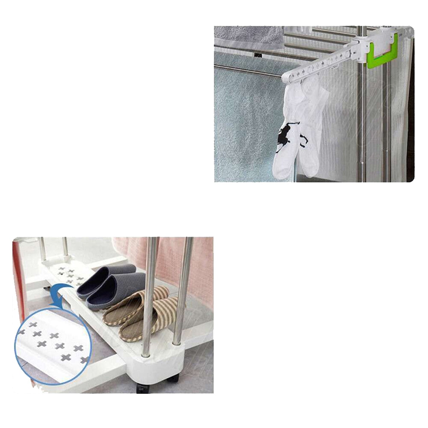 Large Premium Foldable Clothes Rack with Rolling Stainless Rod for Laundry Drying