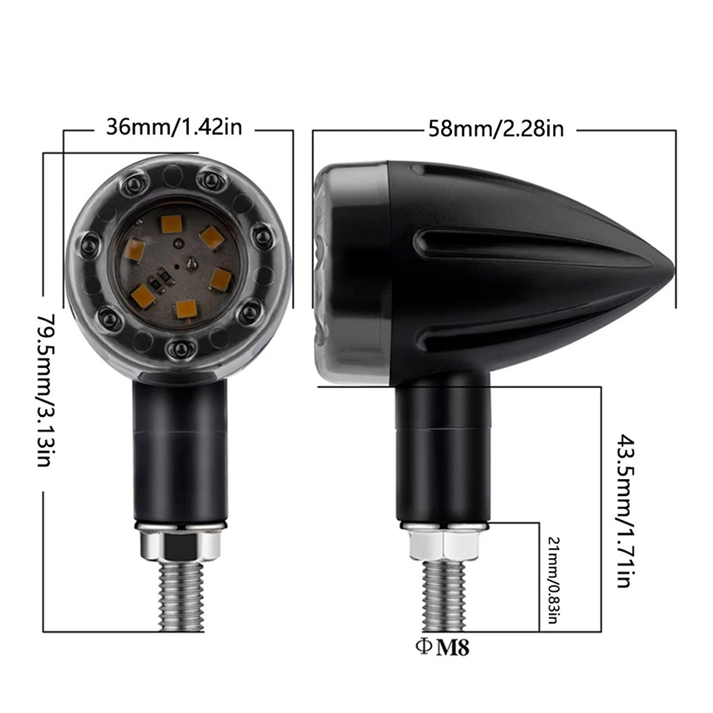 4pcs Indicator Light Motorcycle LED Tail Brake Turn Signal Lamp