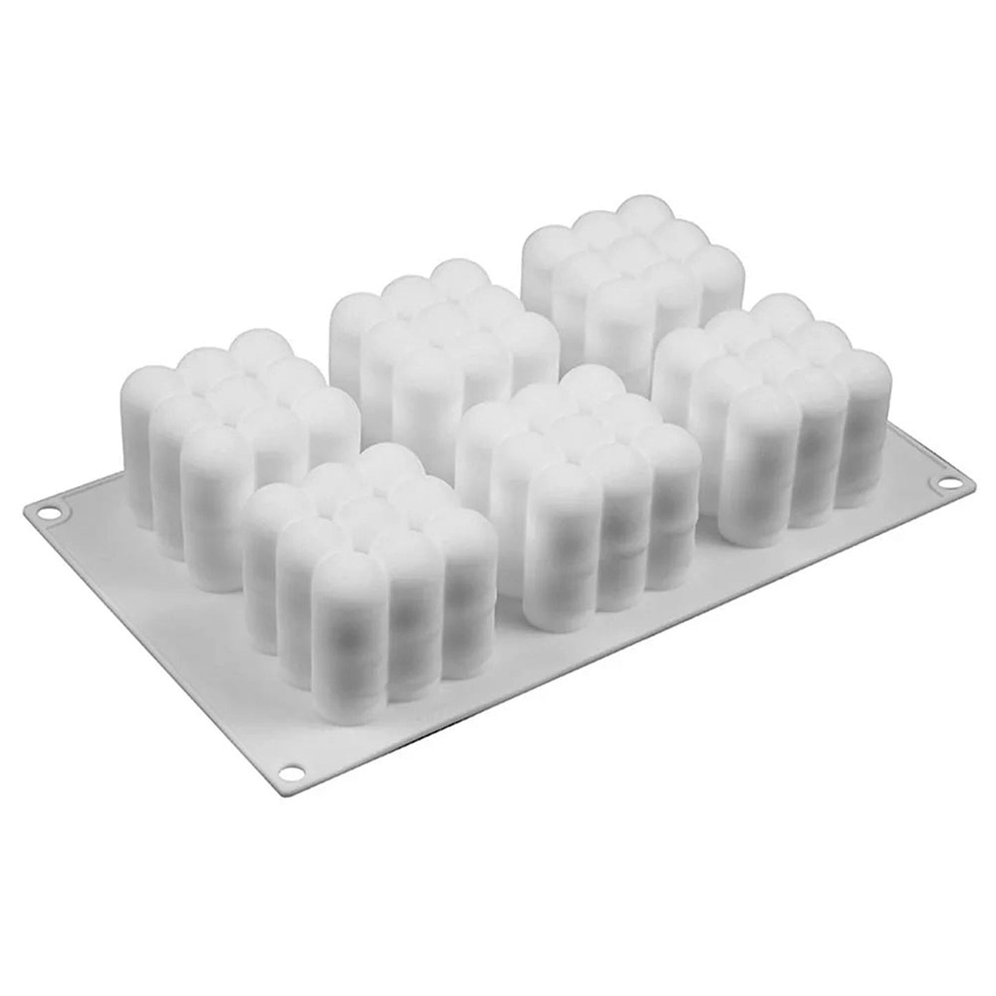 6 Cavity 3D Cube Candle Silicone Mould for Wax and Plaster