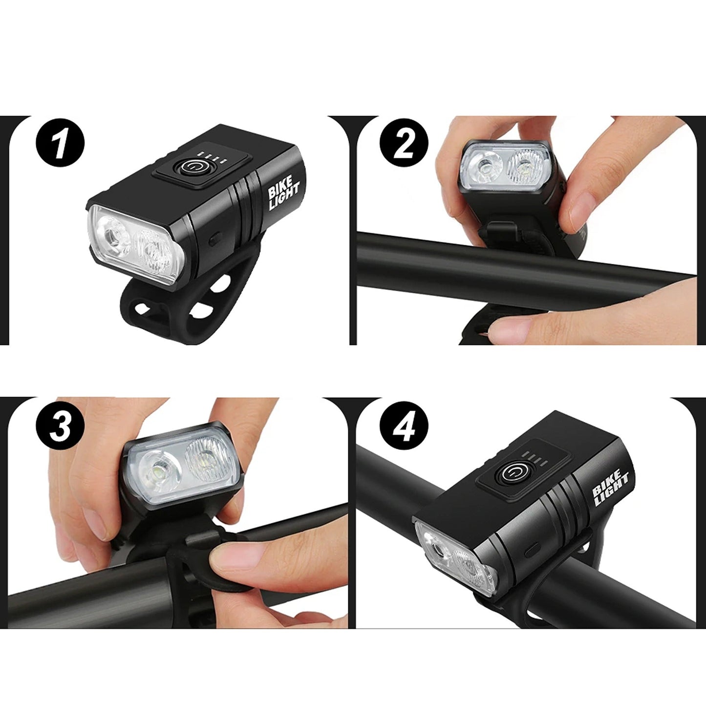 Bike Lights Front Rear LED Rechargeable Headlight Set