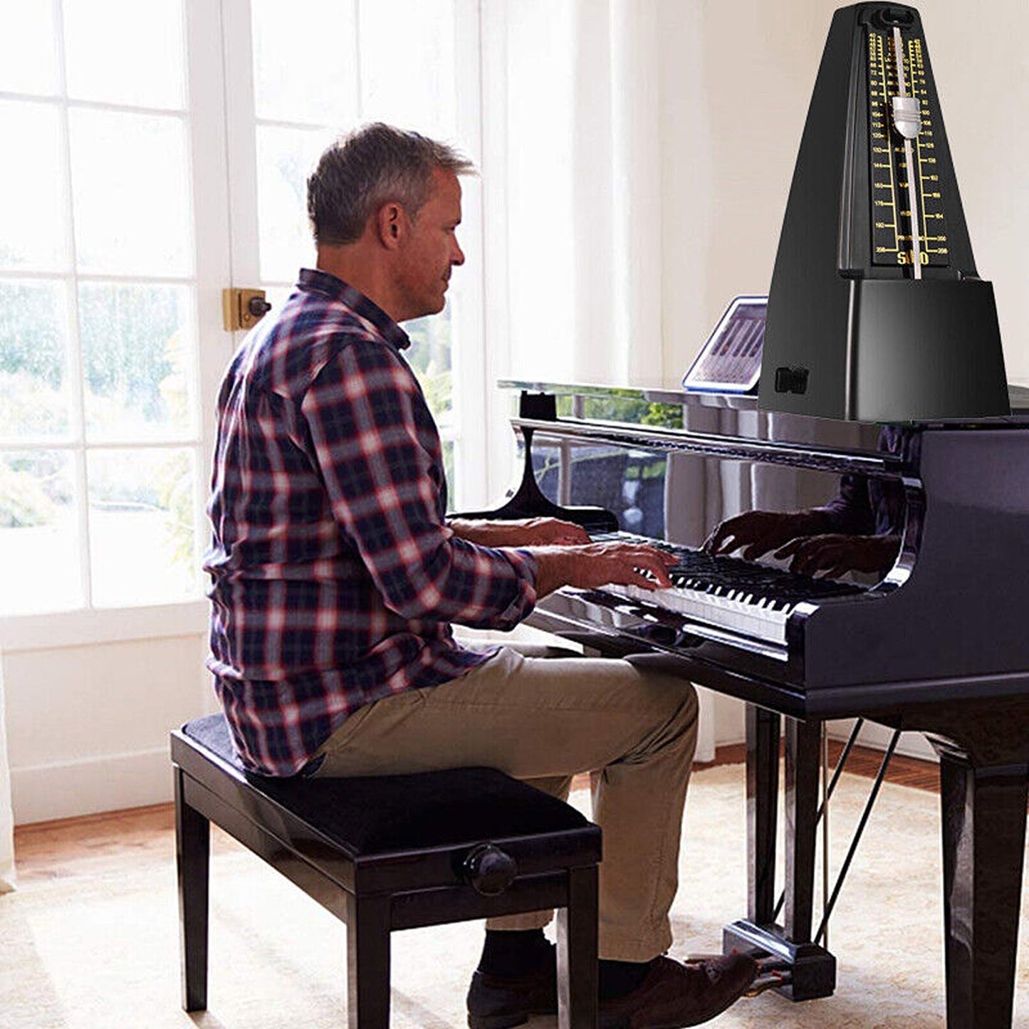 Traditional Mechanical Metronome with Adjustable Beat for Musicians