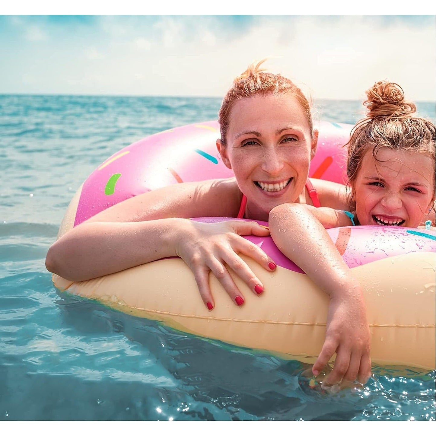 Giant Adult Inflatable Donut Pool Float Swimming Ring Lounge Bed