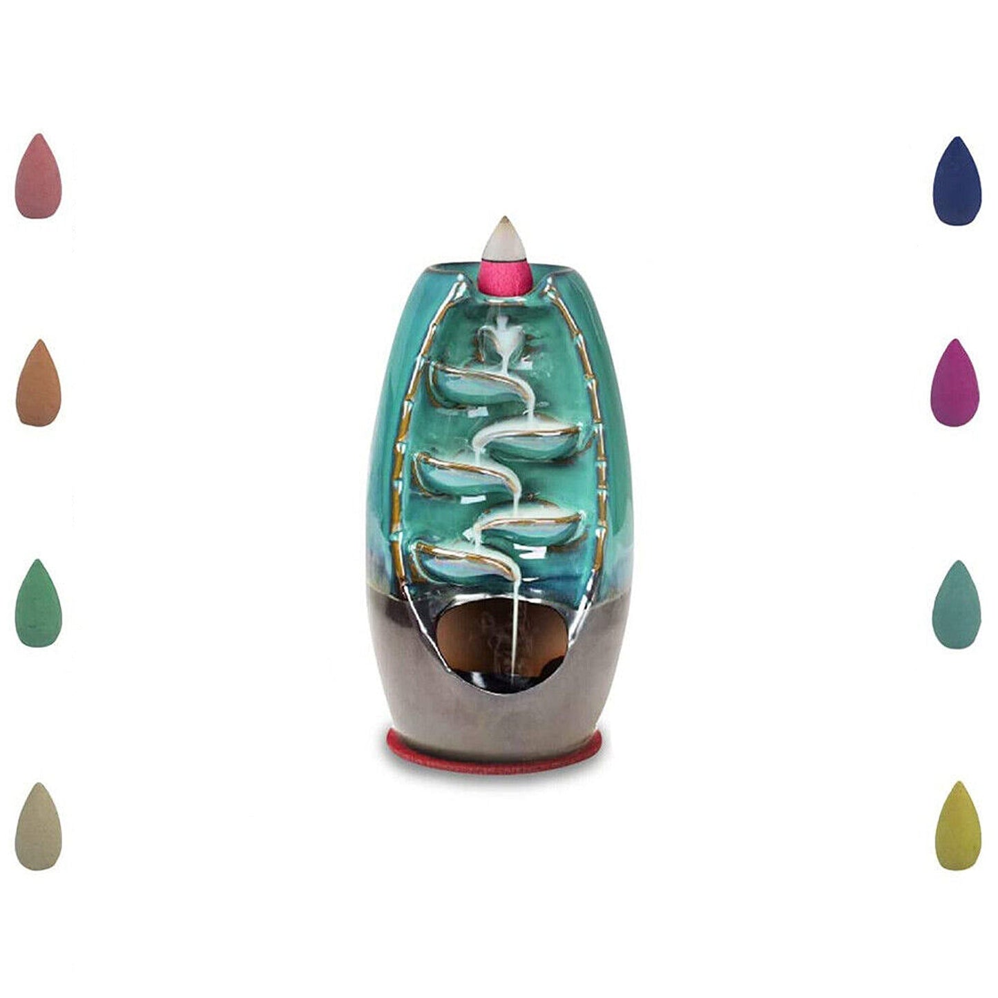 Ceramic Mountain Waterfall Smoke Backflow Incense Burner