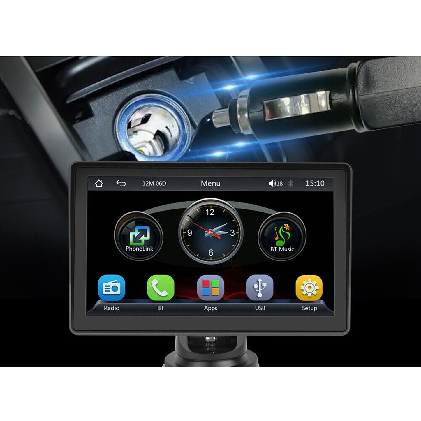7in Touch Screen Portable Car Radio with Wireless Apple Carplay and Android Auto