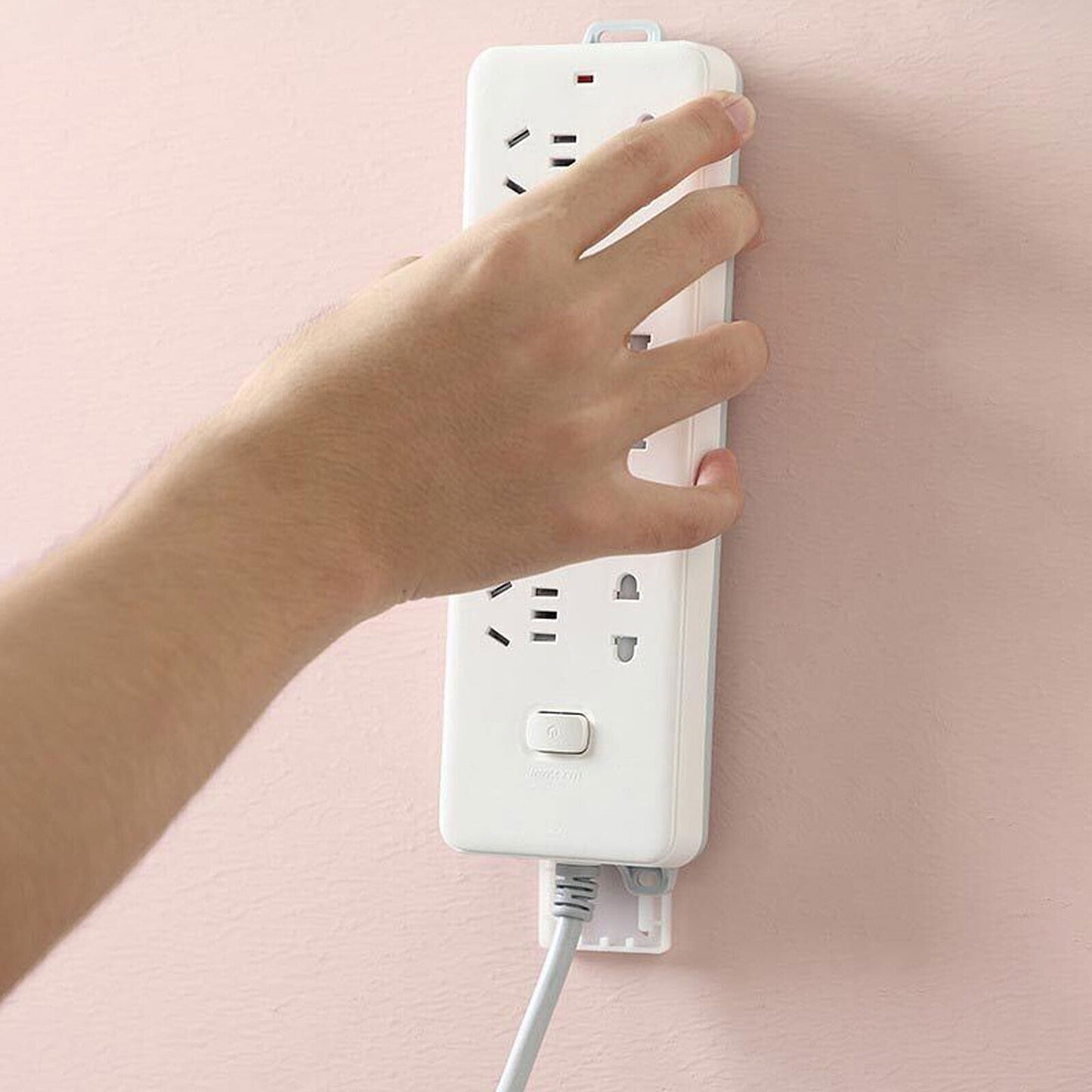 Self-Adhesive Wall-Mount Power Strip Fixer and Plug Organizer