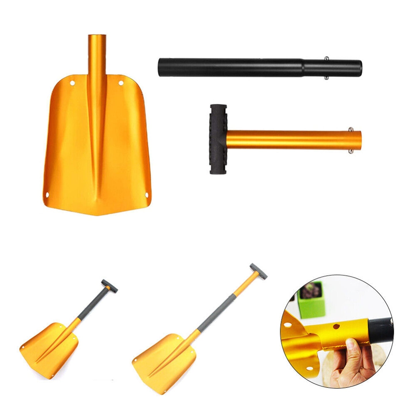 Lightweight Telescopic Snow Shovel with Extendable Handle