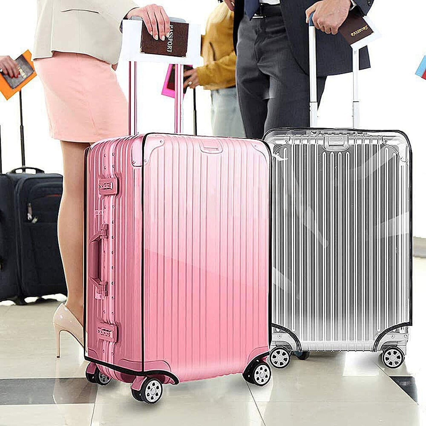 Protective PVC Luggage Cover Clear Travel Case Waterproof