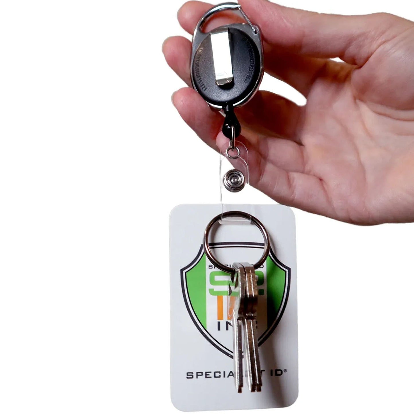 2pcs Dual Retractable ID Badge Reel with Belt Clip