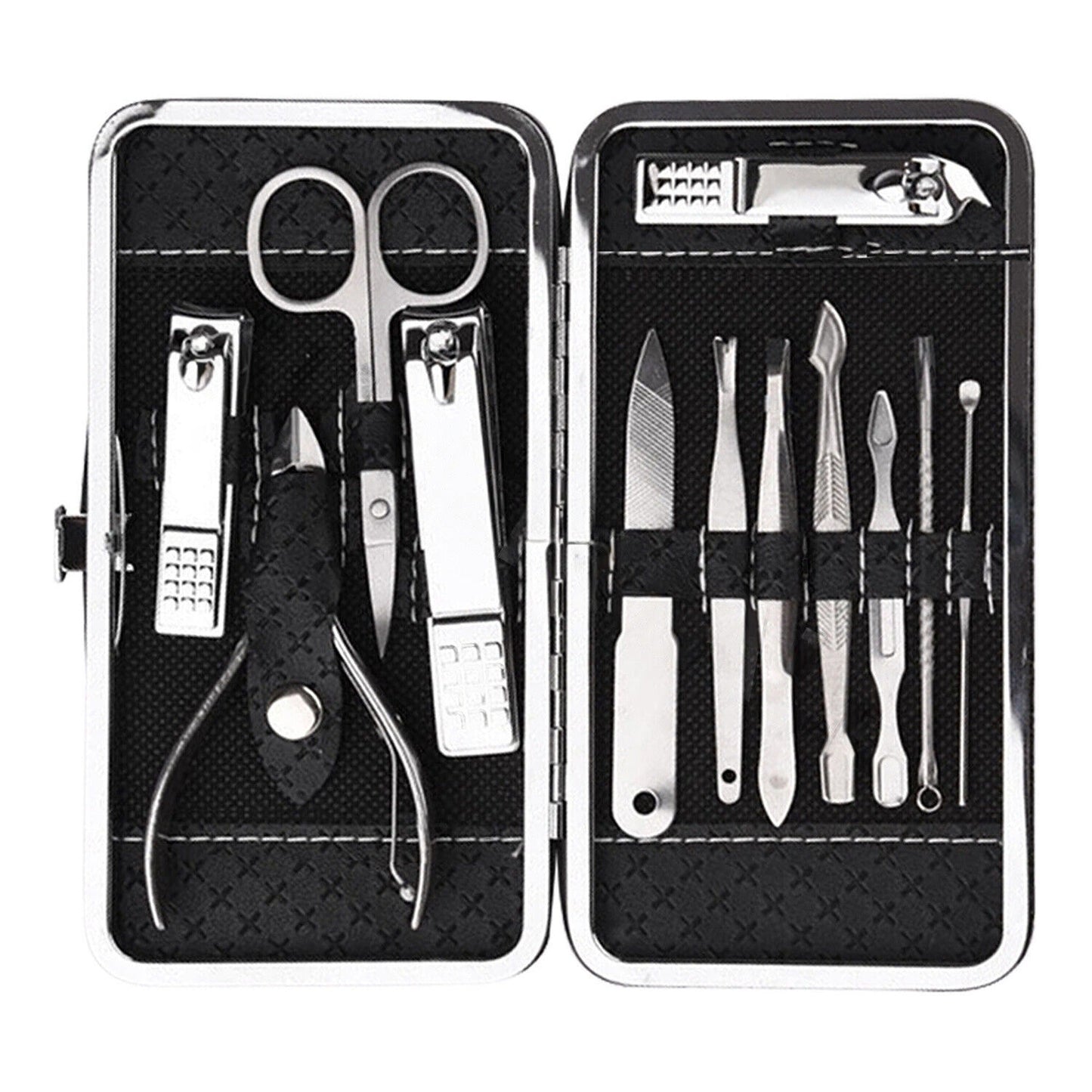 12pcs Manicure Pedicure Nail Clippers Set with Grooming Case