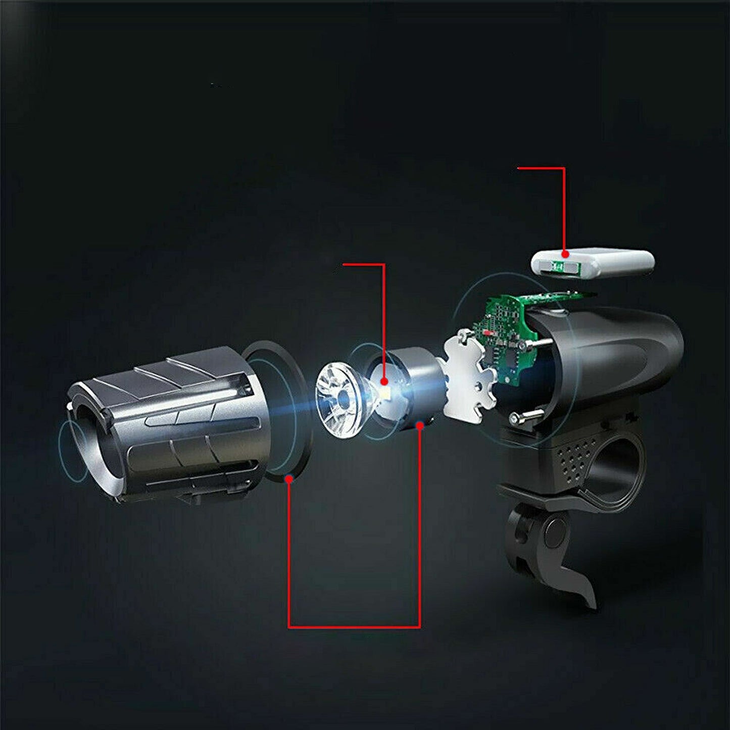 USB Rechargeable LED Bicycle Headlight Waterproof Cycle Front and Rear Light