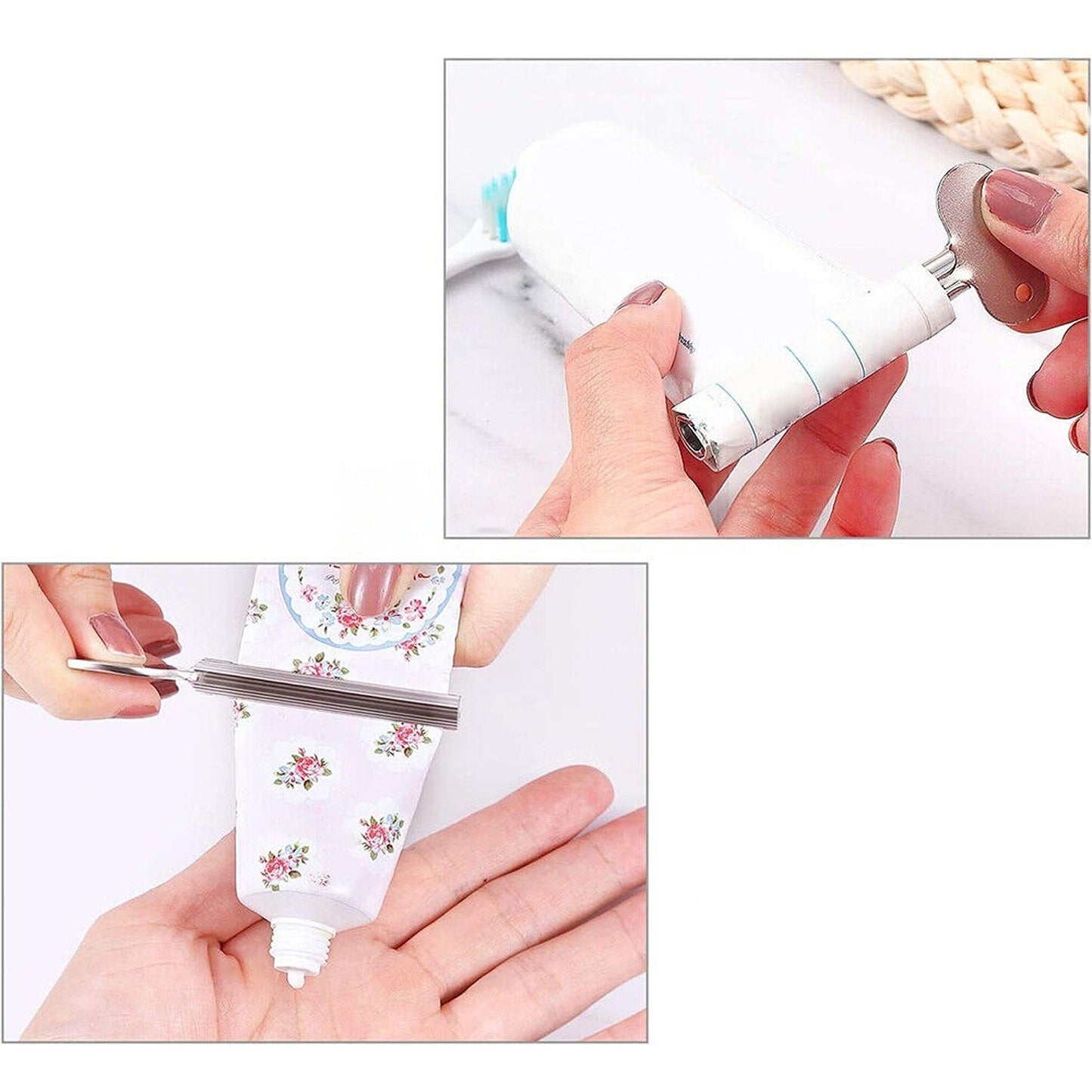 4pcs Toothpaste Tube Squeezer Stainless Steel Key Dispenser