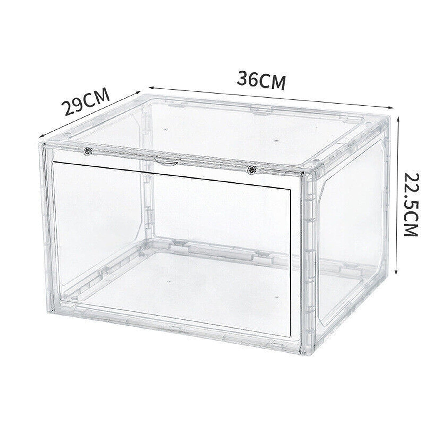 1x Premium Sneaker Display Shoe Box Stackable Clear Storage Side