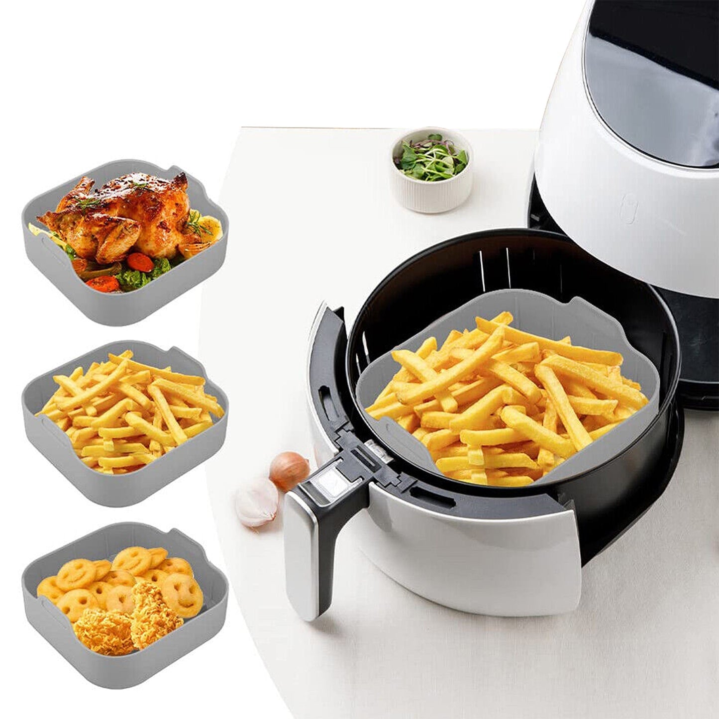 Reusable Silicone Basket Liner for Air Fryers Non-Stick Baking and Cooking Mat