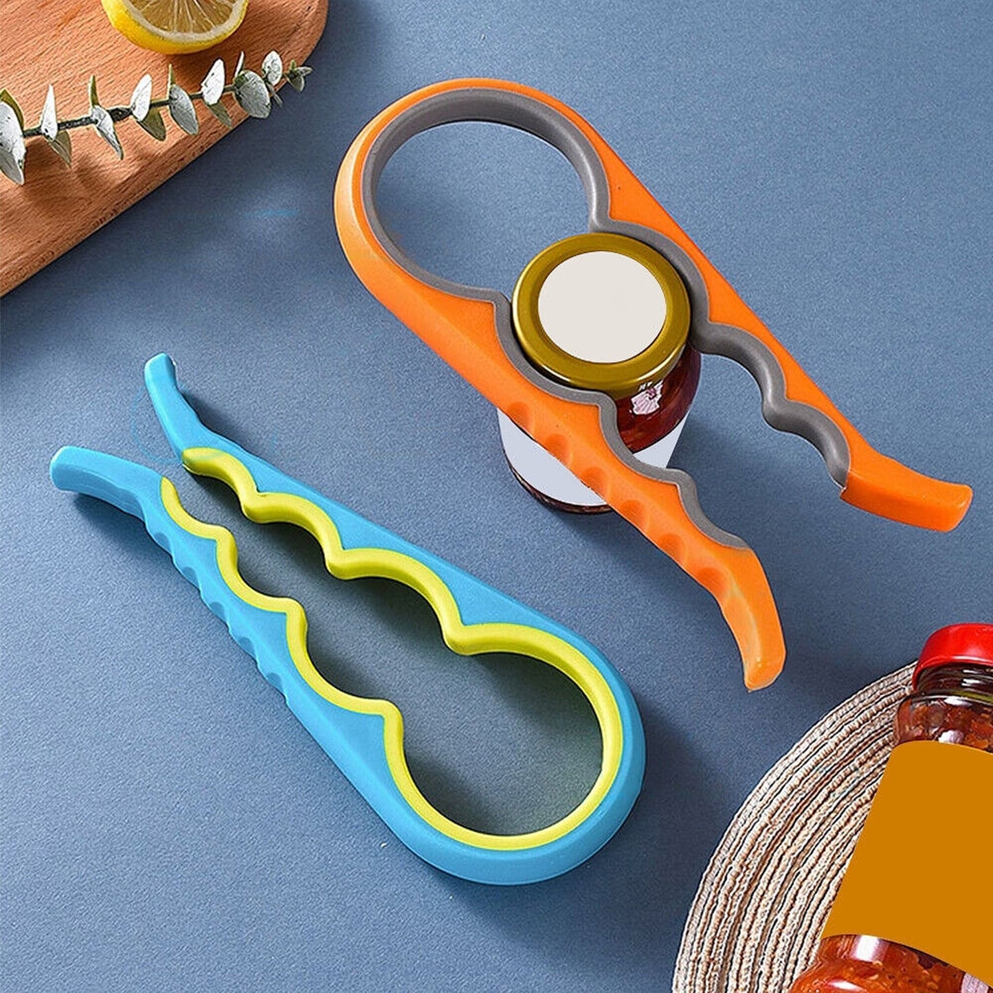 4-in-1 Multi-Purpose Rubber Jar Lid Opener for Arthritis Bottle Can Twister