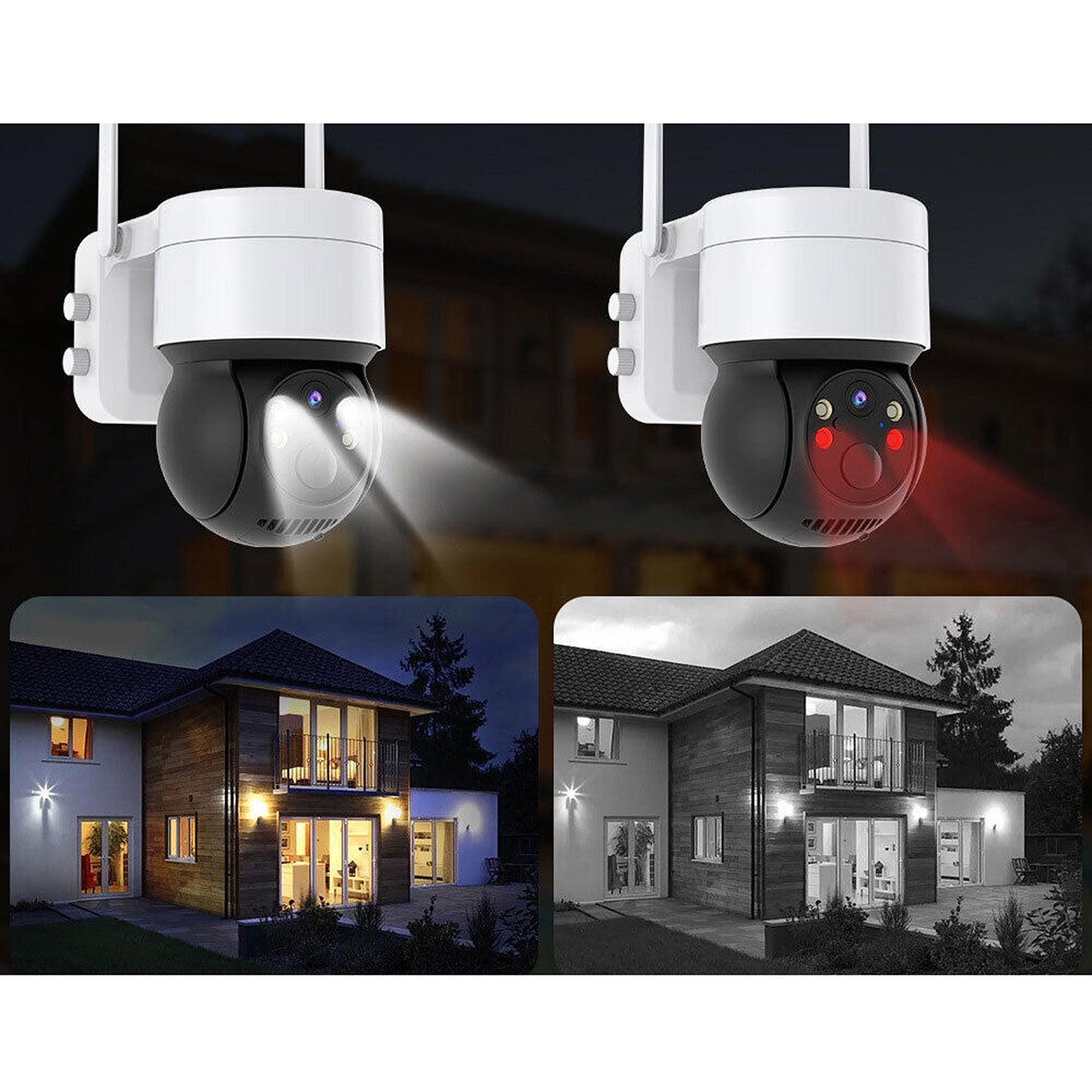 Wireless Outdoor WiFi PTZ Security Camera Solar Powered with IP CCTV