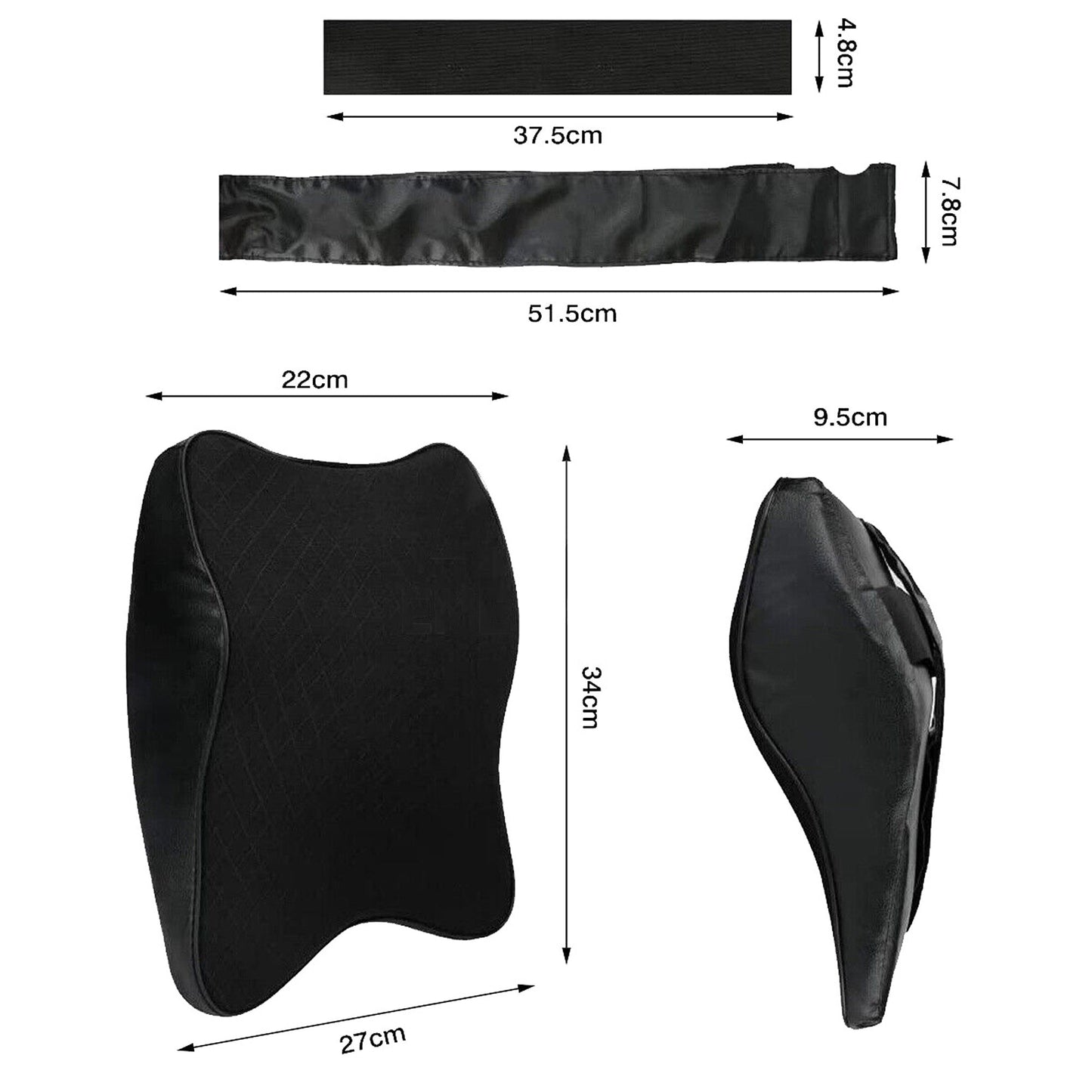 Memory Foam Headrest Pad for Car Seat Neck Support Pillow