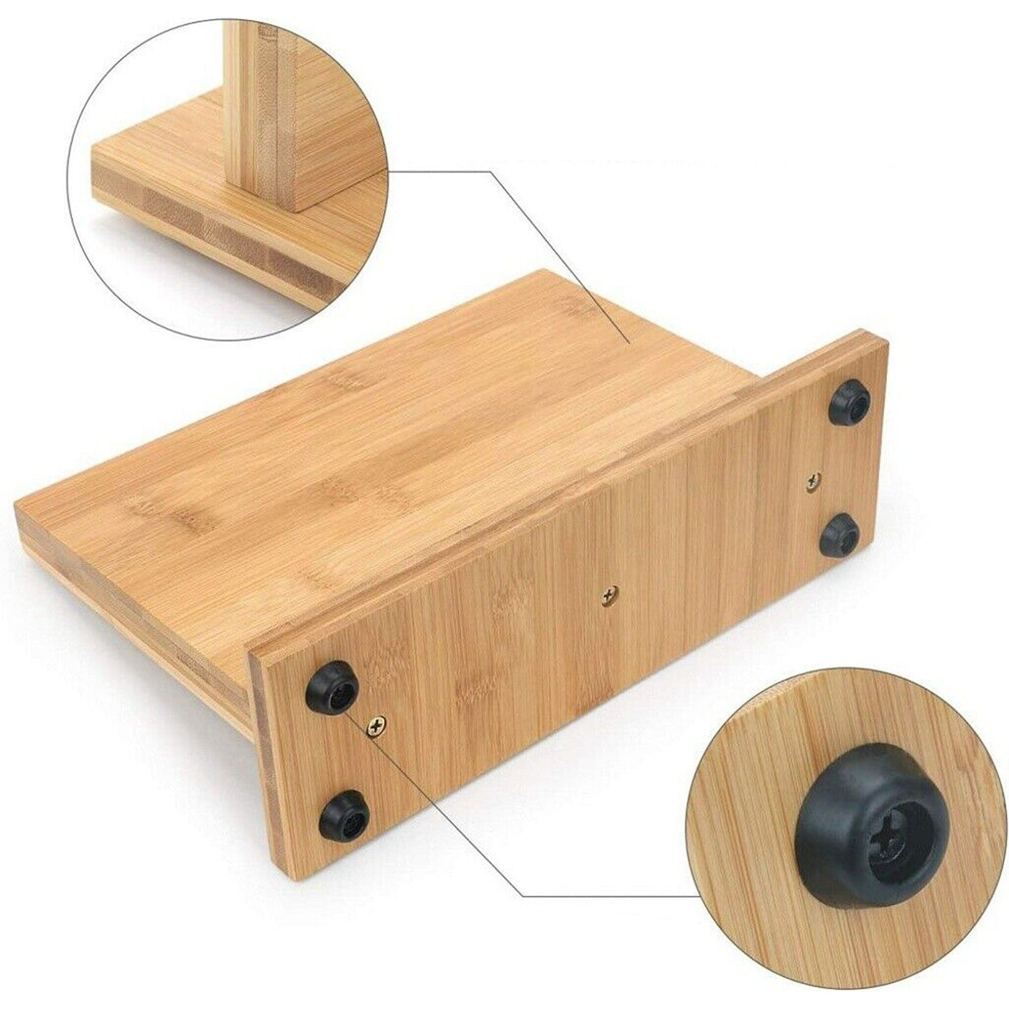 Bamboo Magnetic Knife Block Eco-friendly Cutlery Stand with Enhanced Magnets