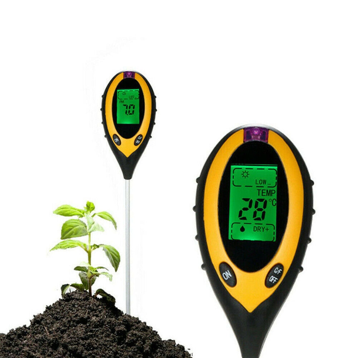4-in-1 Soil PH Tester Moisture Sunlight and Light Test Meter for Garden