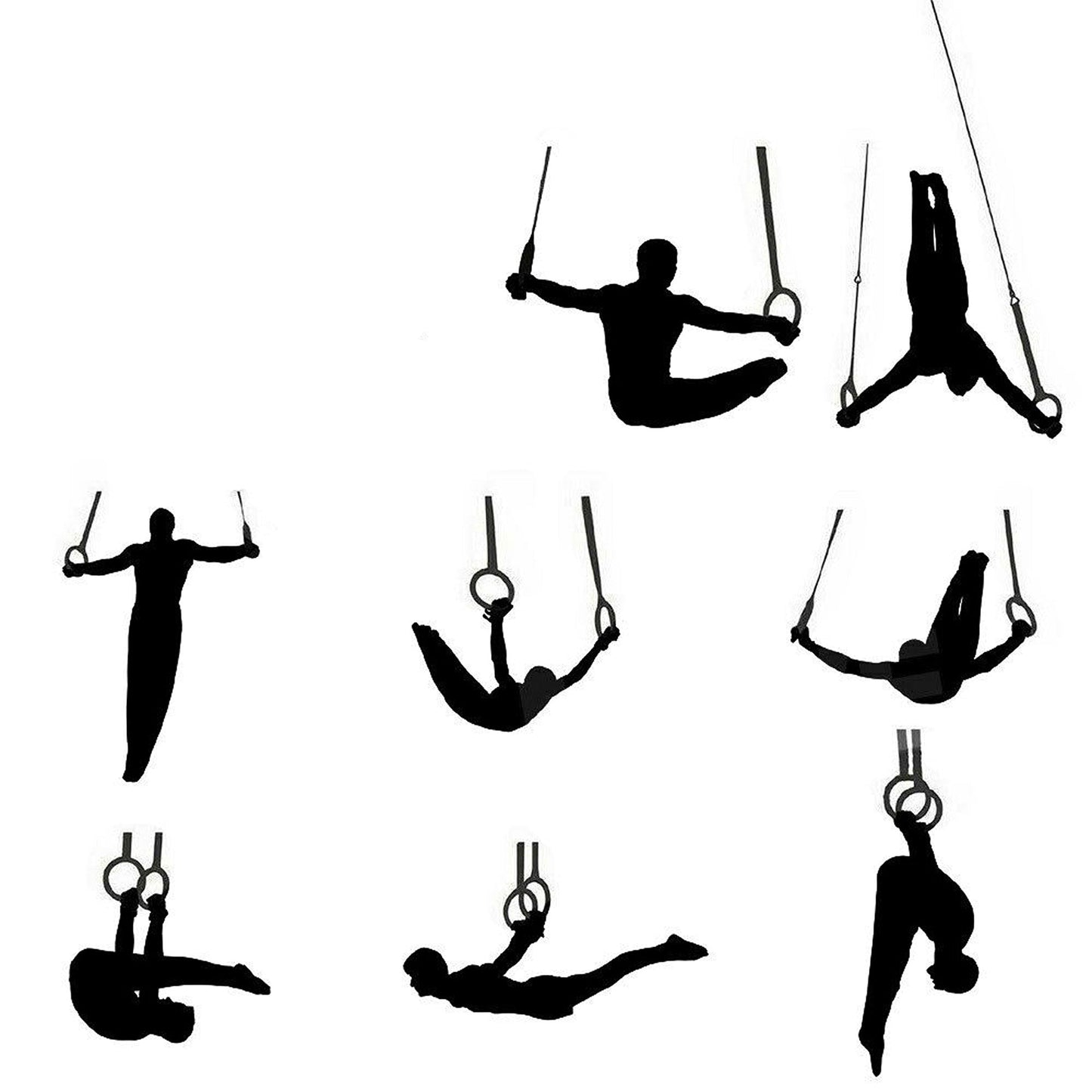 Wooden Gymnastic Rings with Adjustable Straps for Crossfit and Strength Training