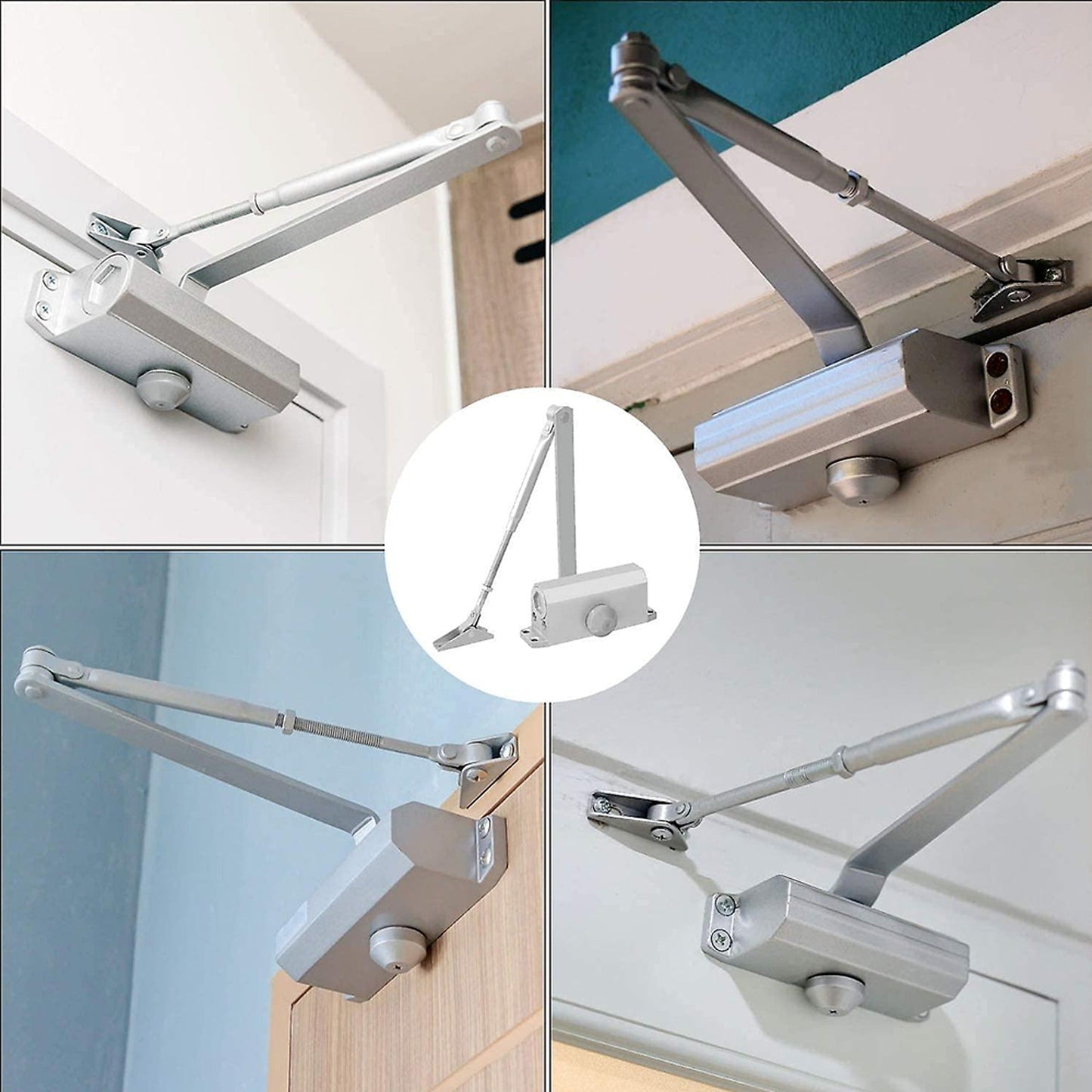 Hydraulic Light Door Automatic Closer Adjustable for 25-80KG Doors