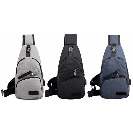 Men Crossbody Sling Chest Bag with Shoulder Strap