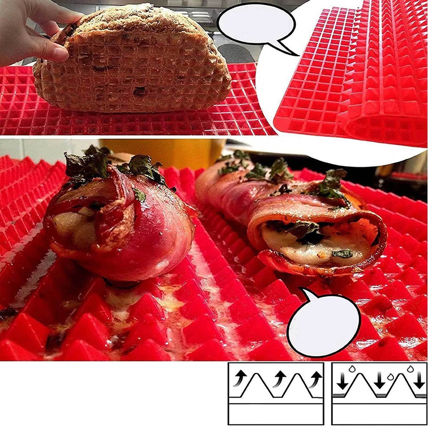 Non-stick Silicone Pyramid Baking Mat Oven Tray Liner