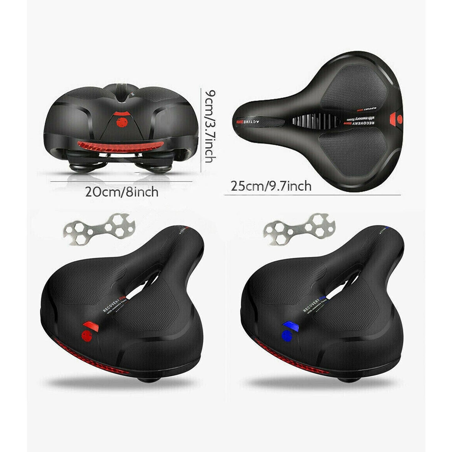 Extra Wide Gel Saddle Bicycle Soft Pad Sporty Seat