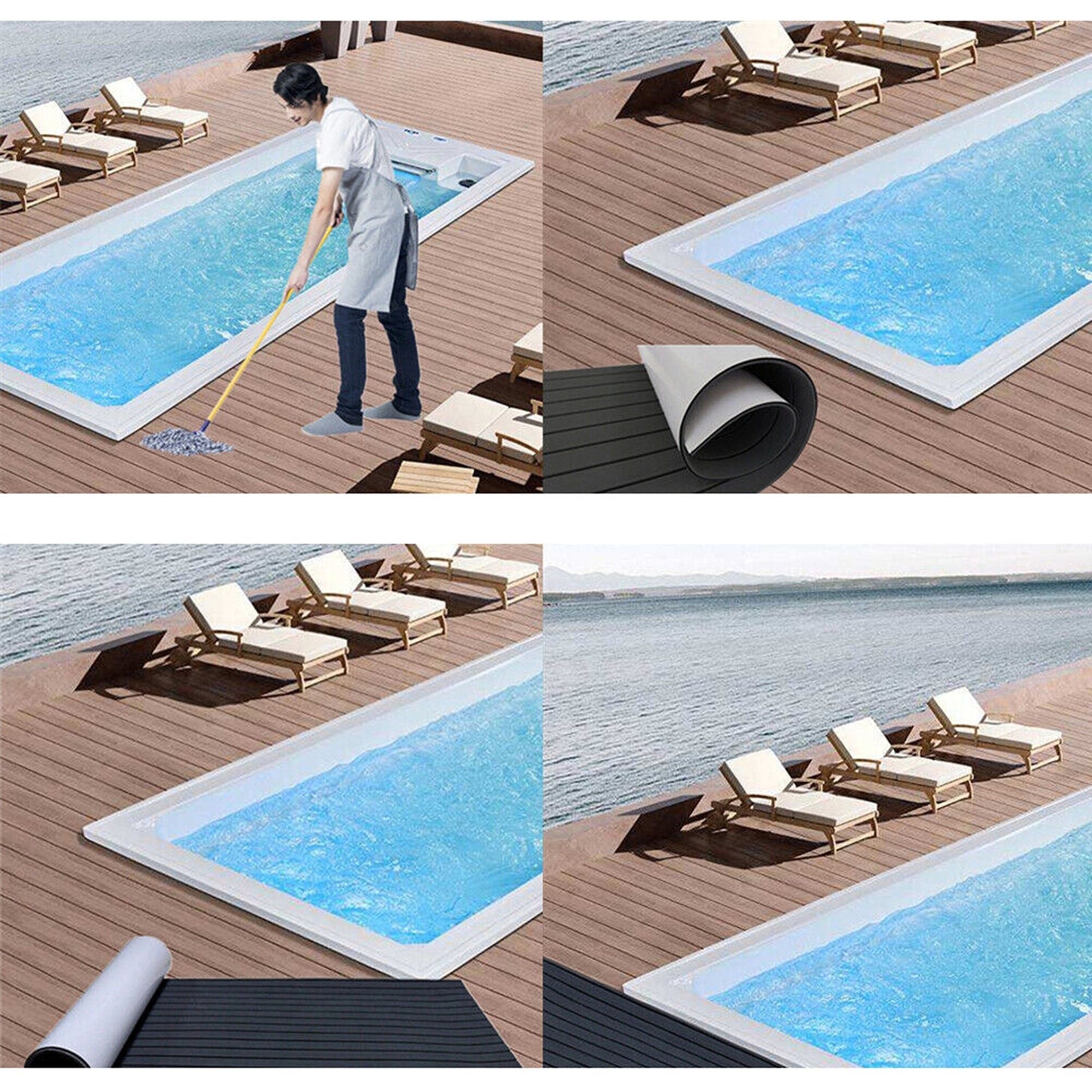 Dark Grey Luxury Yacht Style EVA Foam Marine Decking