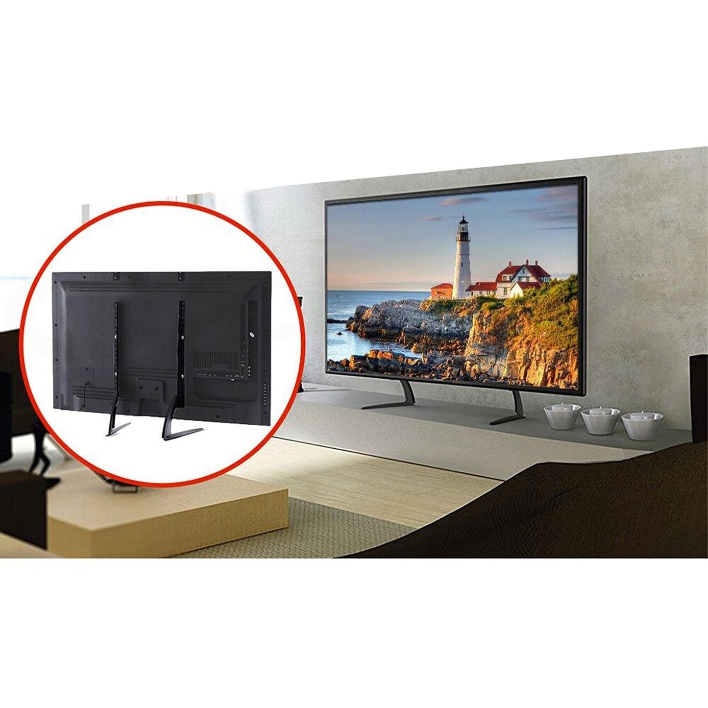 Universal TV Stand with Adjustable Legs for Desktop Base Fit 32-70 Inch Screens