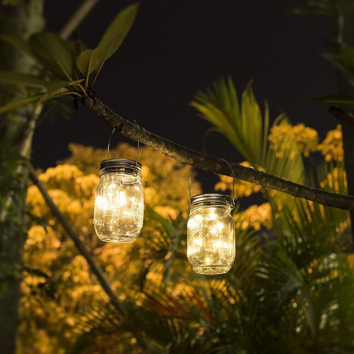 Outdoor Solar Powered Mason Jar Fairy Lights Garden Wedding Decor Lamp