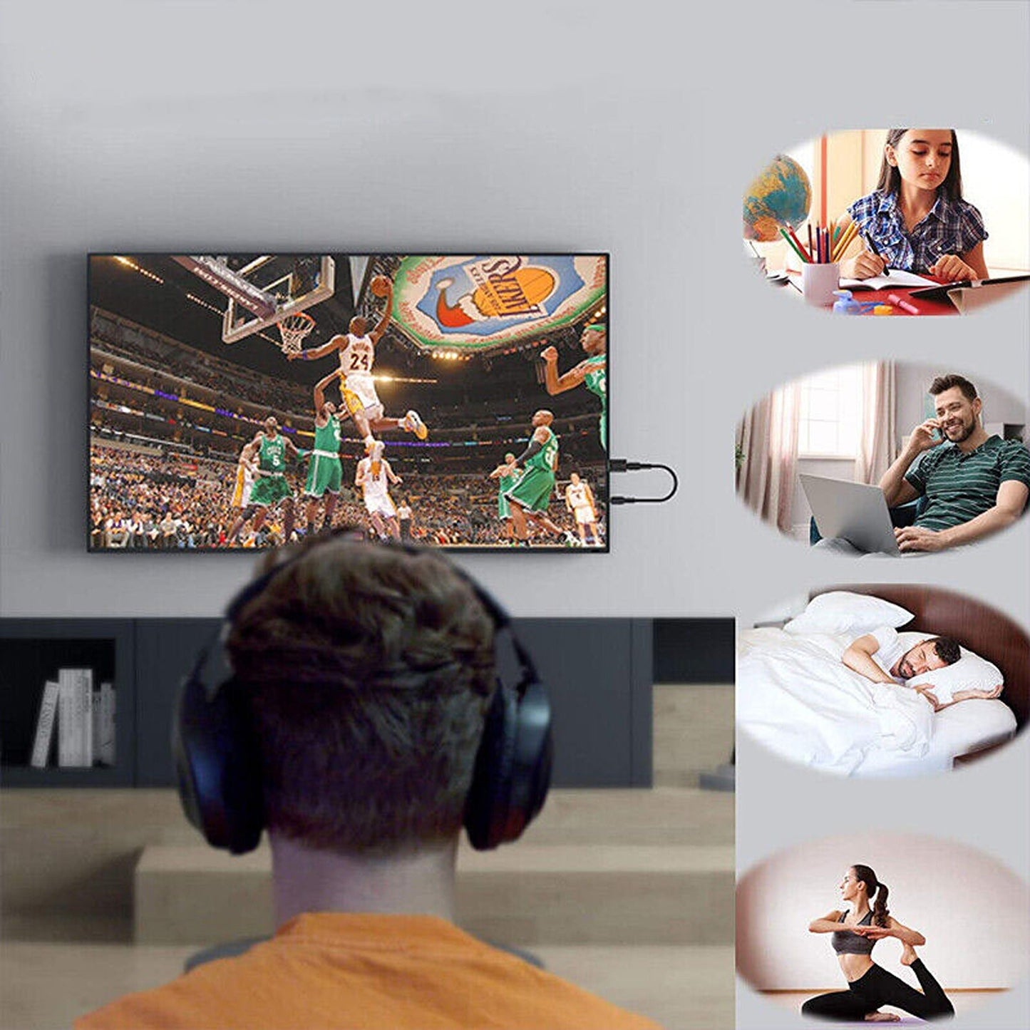 2-in-1 USB Bluetooth 5.0 Audio Transmitter and Receiver for TV and Speaker