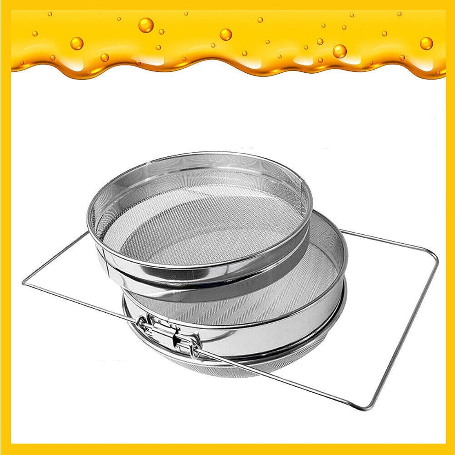 Stainless Steel Double Sieve Honey Strainer Beekeeping Equipment Kit